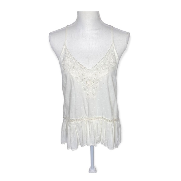 LOVE ON A HANGER Ivory V-Neck Peplum Tank M NWOT - Picture 4 of 16